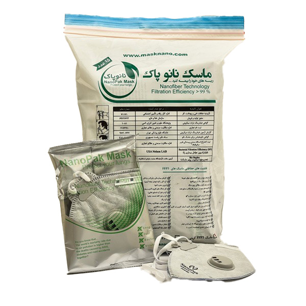 ماسک تنفسی نانوپاک مدل FFP3 سوپاپ دار کربن اکتیو